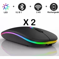 Mouse Inalambrico Recargable 2.4ghz Wireless Bluetooth Luz