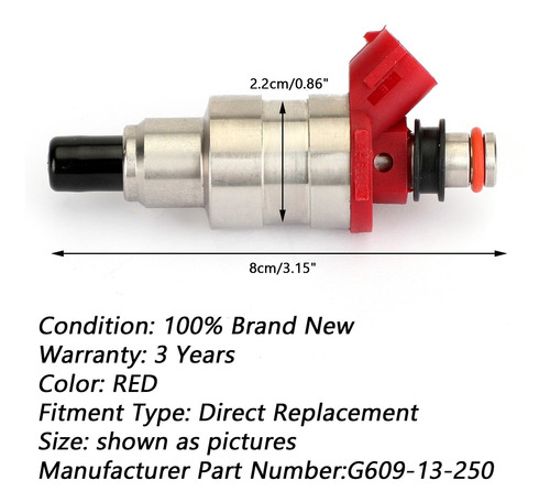 4 Inyectores De Combustible G609-13-250 Para Mazda B2600 Mpv Foto 2