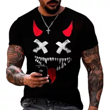 Camiseta Casual Masculina T-shirt Monstro Brincalhão Premium