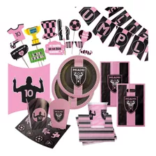 Kit - Set De Cumpleaños Inter Miami - Combo Para 20 - Messi