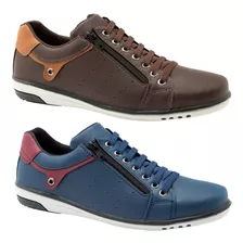 Kit 2 Pares De Sapatenis Masculino Tenis Promoção Casual Fre