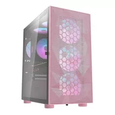 Gabinete Gamer Darkflash Dlm21 Mesh Y Vidrio Templado - Rosa