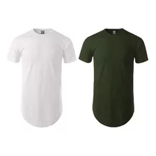 Kit 02 Camisetas Camisa Blusa Oversized Longline Swag C1