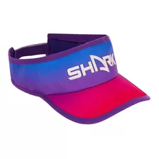 Viseira Shark Sunset Velcro Beach Tênnis - Azul E Pink