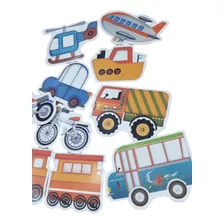 Figuras Transportes Auto Moto Imantado Magnetico 10 Piezas 