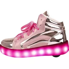 Tenis Infantil Feminino Luz Led Rodinha Luzinha Menina Moda