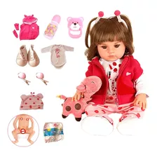 Boneca Bebê Reborn C/ Girafinha Menina - 100% Silicone