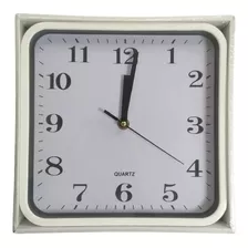 Reloj De Pared Cuadrado Blanco Analogo 22 Cm Silencioso
