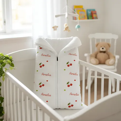 Saco De Dormir De Bebê Personalizado Com Nome Animais Branco