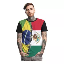 Camisa Camiseta Bandeira Brasil X Mexico T-shirt Tumblr 