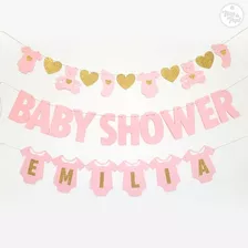 Trio Guirnaldas Baby Shower Personalizada Con Nombre
