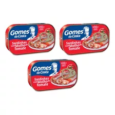 Kit C/3 Sardinha Gomes Da Costa Com Molho De Tomate 75g