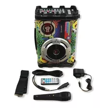 Caixa De Som Ecopower Karaoke Bluetooth E Mp3 - Ep-2220 Cor Colorido 110v/220v