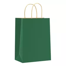 Oletx 24 Bolsas De Regalo De Papel Kraft Verde Con Asas A Gr