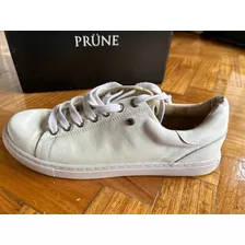 Zapatillas Prüne Sneaker Mathilda Cuero Blancas