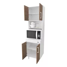 Mueble Columna De Cocina 4 Puertas Despensero Organizador Color Blanco/carvalho Mezzo