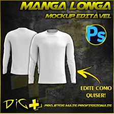 Mockup Profissional Editável Camiseta Manga Longa Layout 3d