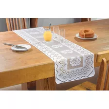 Caminho De Mesa Em Renda Branco Cozinha - 1,50 X 0,40 