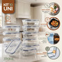 Kit 10 Pote De Vidro Marmita Hermético 370ml Freezer Fitness Rishon Transparente