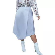 Falda Asimétrica Tipo Seda Talla Xl (moda Plus Size)