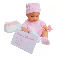 Boneca Baby Faz Xixi Mamadeira + Fralda Certidão Nascimento