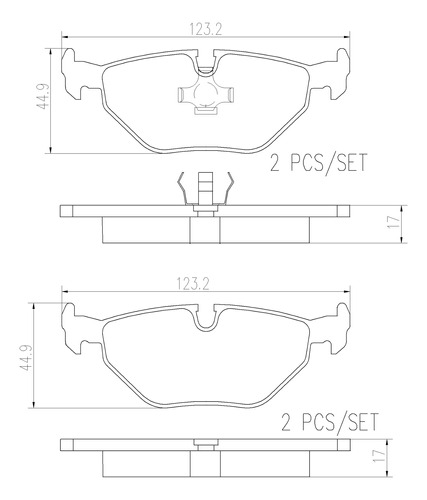 Balatas Traseras Saab 43960 2005 2.3l Brembo Foto 2