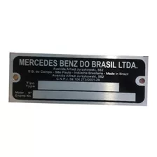 Plaqueta Numero Série Chassi Tipo Do Motor Mercedes Benz 