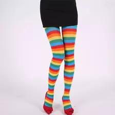 Pantys Rayas Multicolor Adulto Disfraz Payaso U Otro