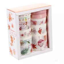 Washi Tape Fita Scrapbook Kit 10 Flamingo