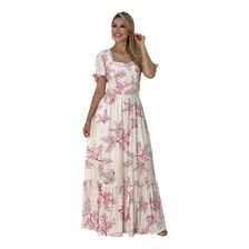 Vestido Longo Estampado Moda Feminina Crista Evangélico 2023