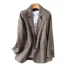 Blazer Saco Mujer Formal Oficina Vintage A Cuadros Británico