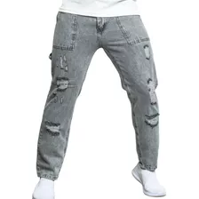 Pantalon Mom Jean Con Rotura Hombre 