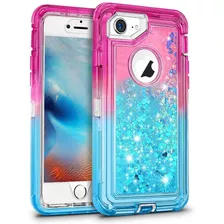 Funda Para iPhone 7/8 (color Azul-rosa/marca Maxcury)