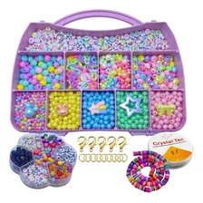 Kit Miçangas Infantil Coloridas P/ Montar Pulseiras 3200 Pç