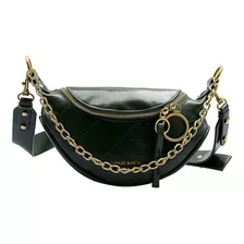 Bolsa Feminina Estilo Pochete Transversal Couro Pu Preto