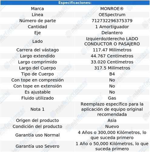 Amortiguador Oespectrum Conductor O Pasajero Del Talon 95-98 Foto 3