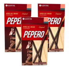 3 Chocolate Pepero Chocolate Lotte Doce Asiático Importado