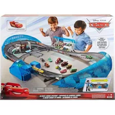 Super Pista Disney Cars Ultimate Florida Con Rayo Mcqueen Color Azul/gris