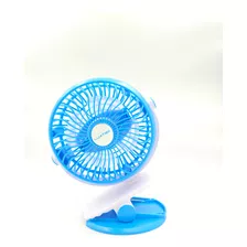 Mini Ventilador Com Clipe Recarregável Usb Silencioso Cor Azul