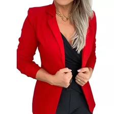 Blazer Feminino Max Acinturado Bengaline Barato