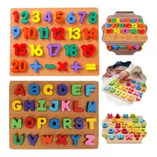 Kit 2 Tabuleiros Letras E Números Autismo Educacional Color