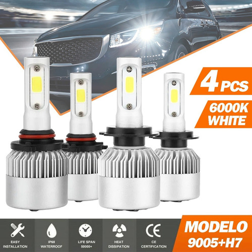 Kit De Faros Led Para Kia 8000lm 78w Para Luz Alta Y Baja