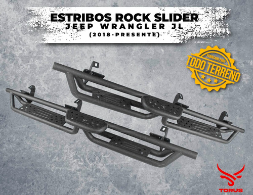 Estribos Acero Rock Slide Jeep Wrangle Jl 4 Puerta 2018-2024 Foto 2