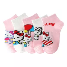 Calcetines Calcetas Algodón Para Niñas 5 Pares Hello Kitty