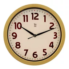Relógio De Parede Grande Redondo Bege - Yn Clock