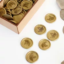 60 Lacres De Cera Dourado Pronta Entrega - Escolha O Desenho