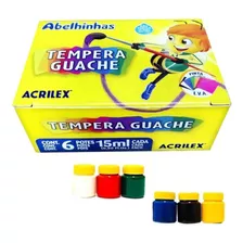 Tempera Guache 15ml 6 Cores Acrilex Pct C/ 12 Caixas