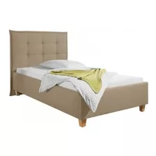 Stann Cama Individual Estilo Moderno Tela Color Capuccino