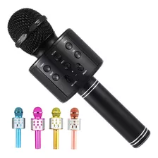 Microfone Karaoke Bluetooth Com Caixa De Som Grava Muda Voz