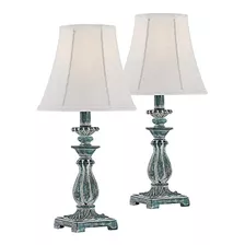 Cali Blue Candlestick Accent - Juego De 2 Lámparas De Mesa -